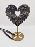 Lepidolite spark corazón con stand