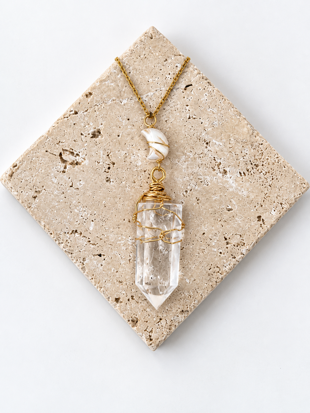 Collar Clear Quartz(Cuarzo transparente)